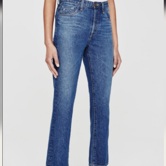 AG The Jeans of Tomorrow Isabelle High Rise Straight Crop Organic Cotton in Riva - Picture 1 of 10